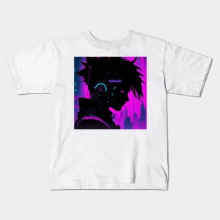 Cyberpunk silhouette Kids T-Shirt